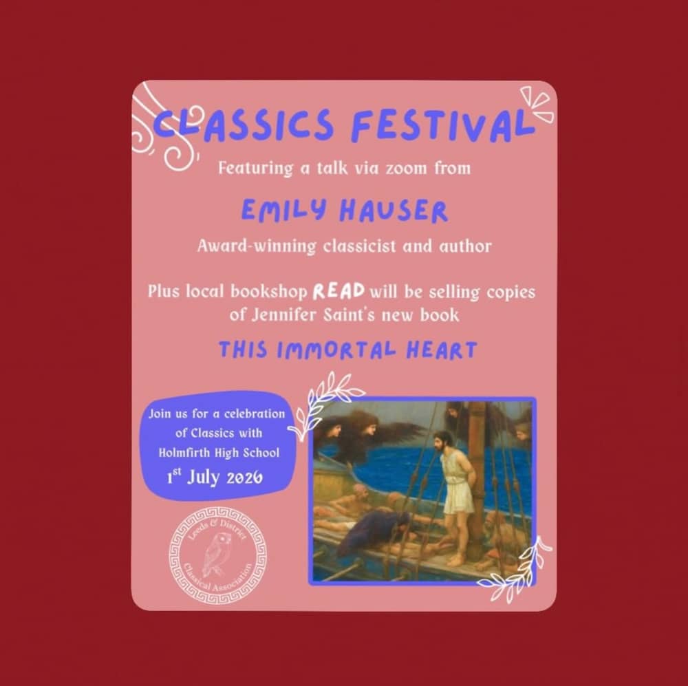 Join @leeds_ca for a celebration of Classics where they will be exploring The Odyssey 2
Featuring:
A talk via zoom with...