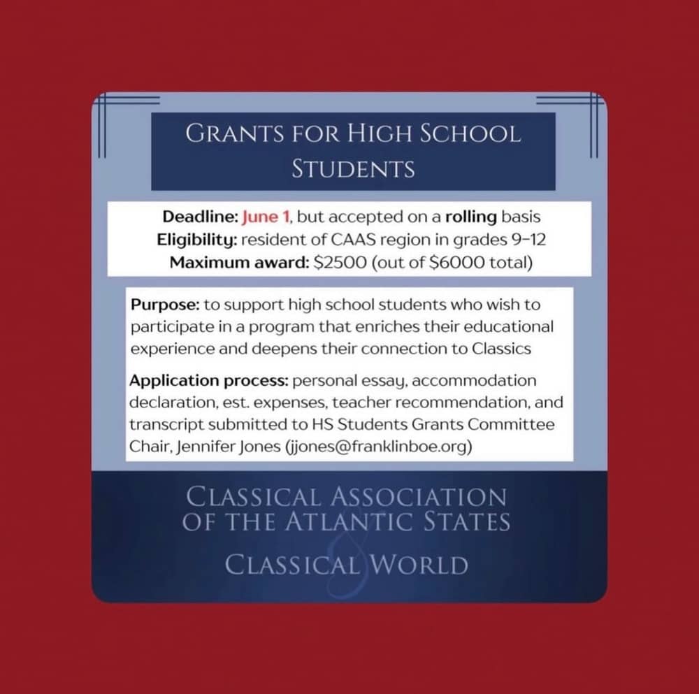 @caas_classics is accepting applications for 2026 Grants for High School Students!
Applications for grants up to $2500 ...